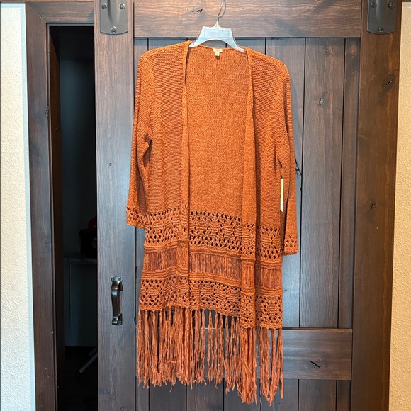 Reba Terracotta Fringe Cardigan - Picture 4 of 4